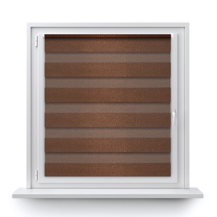 Roleta Mini Dzień Noc Przyciemniająca Glossy Elegance Brązowa 15898