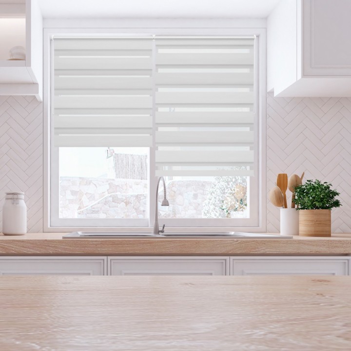 Roleta Mini Dzień Noc Przyciemniająca Essential Biała 1701