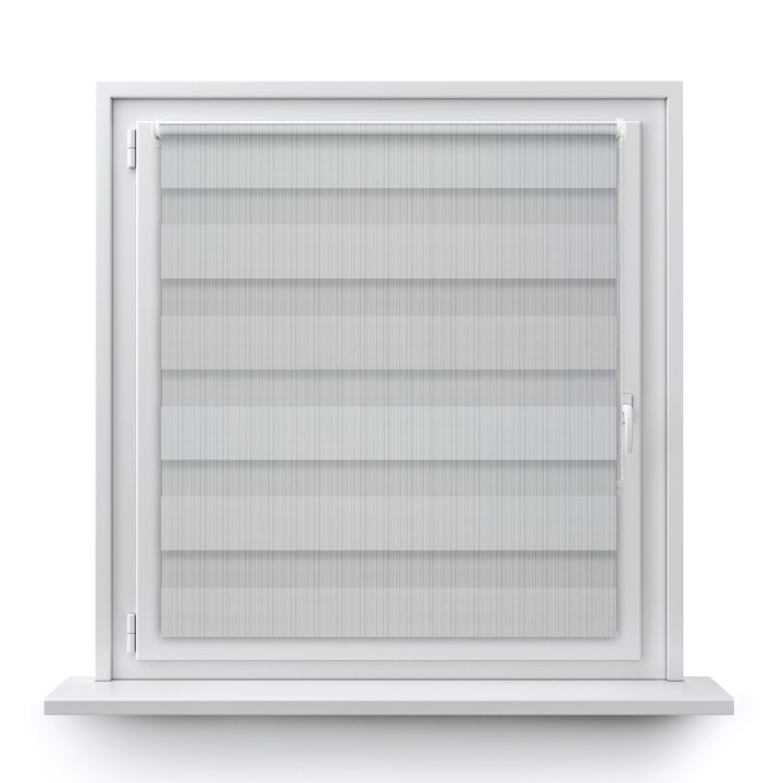 Roleta Mini Dzień Noc Przyciemniająca Organza Szara 1