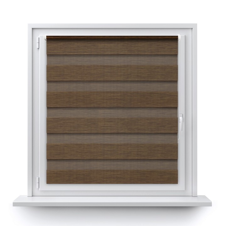 Roleta Mini Dzień Noc Przyciemniająca Organza Brązowa 4