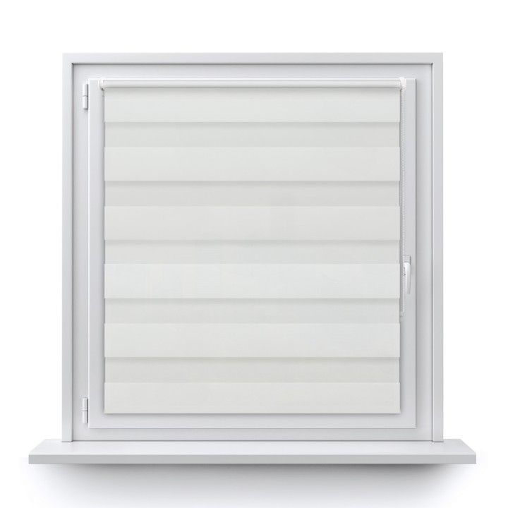 Roleta Mini Dzień Noc Przyciemniająca Romance Biała 1013