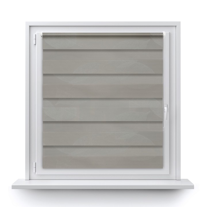 Roleta Mini Dzień Noc Przyciemniająca Romance Szara 1045