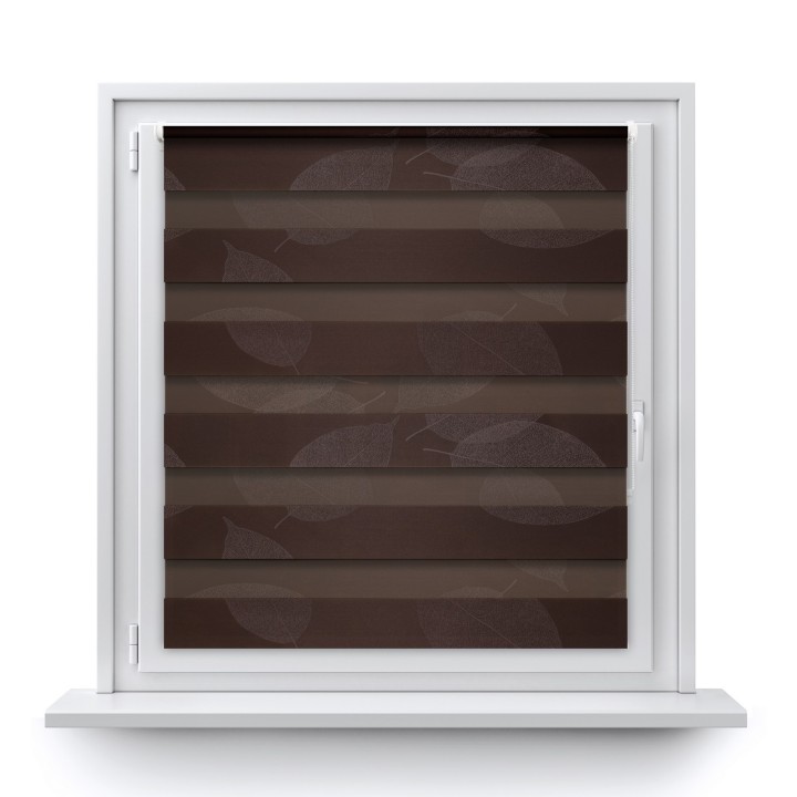 Roleta Mini Dzień Noc Przyciemniająca Romance Brązowa 1087