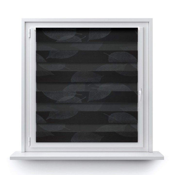 Roleta Mini Dzień Noc Przyciemniająca Romance Czarna 1097