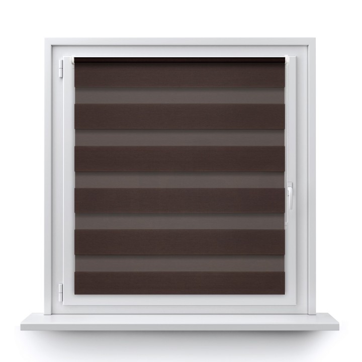 Roleta Mini Dzień Noc Przyciemniająca Spotlight Ciemnobrązowa 2027