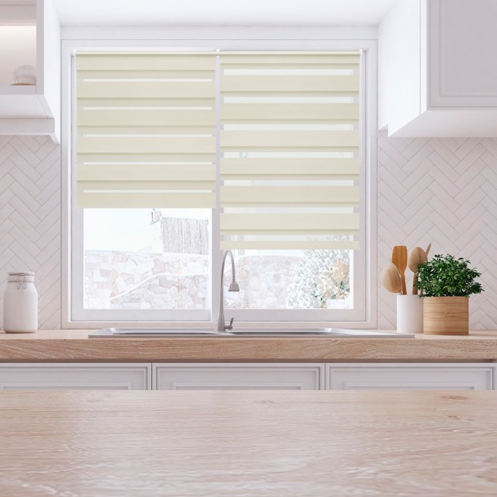 Roleta Mini Dzień Noc Przyciemniająca Romance Kremowa 1023