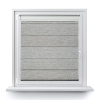 Roleta w kasecie PCV Dzień Noc Przyciemniająca Bahama II Drewnopodobna z prowadnicą Szara 17