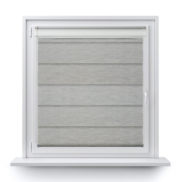 Roleta w kasecie PCV Dzień Noc Przyciemniająca Bahama II Drewnopodobna z prowadnicą Szara 17