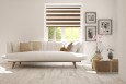 Roller blind in PVC cassette with guide Day-Night Bahama XV light brown BH1503