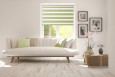 Roller blind in PVC cassette with guide Day-Night Bahama XXIII Oliwka Paseczki BH2306