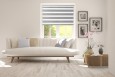 Roller blind in PVC cassette with guide Day-Night Bahama XV gray BH1501