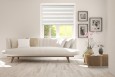 Roller blind in PVC casette with guide Day-Night Bahama XXIII Biel Paseczki BH2301
