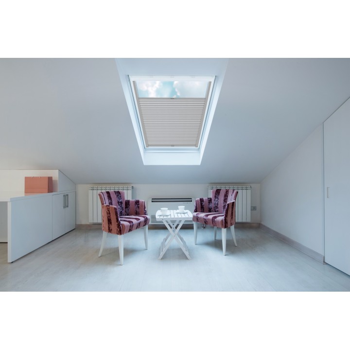 Plisa dachowa Plaster miodu Zaciemniająca Biała Ad7001