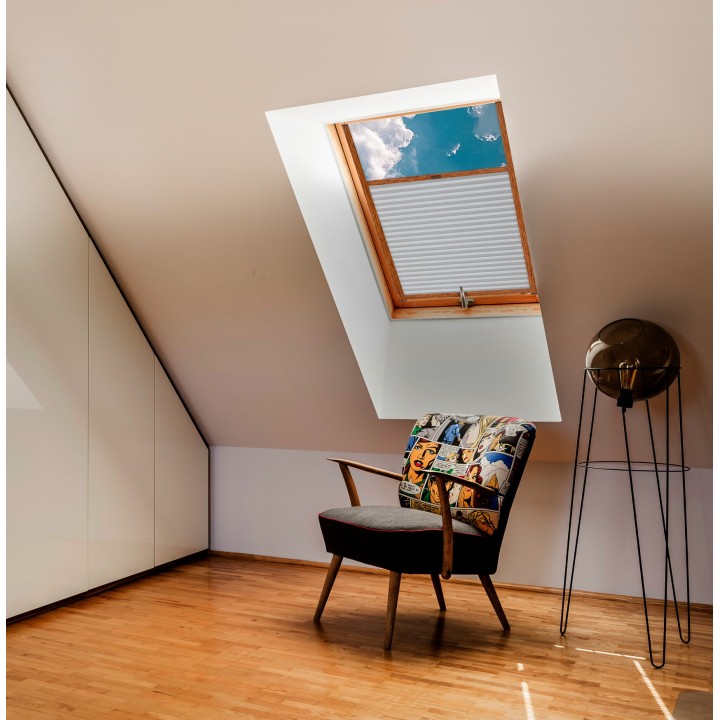 Plisa dachowa Plaster miodu Zaciemniająca Biała Ad7001