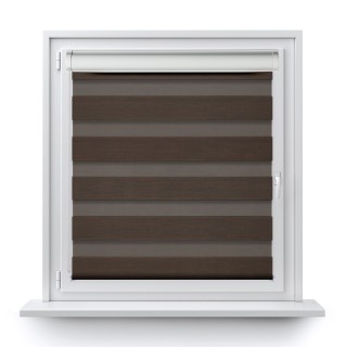 Roleta w kasecie PCV Dzień Noc Przyciemniająca Bahama II Drewnopodobna z prowadnicą Ciemnobrązowa 16