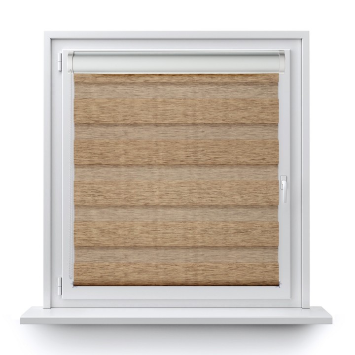 Roleta w kasecie PCV Dzień Noc Przyciemniająca Bahama II Drewnopodobna bez prowadnic Jasnobrązowa 11