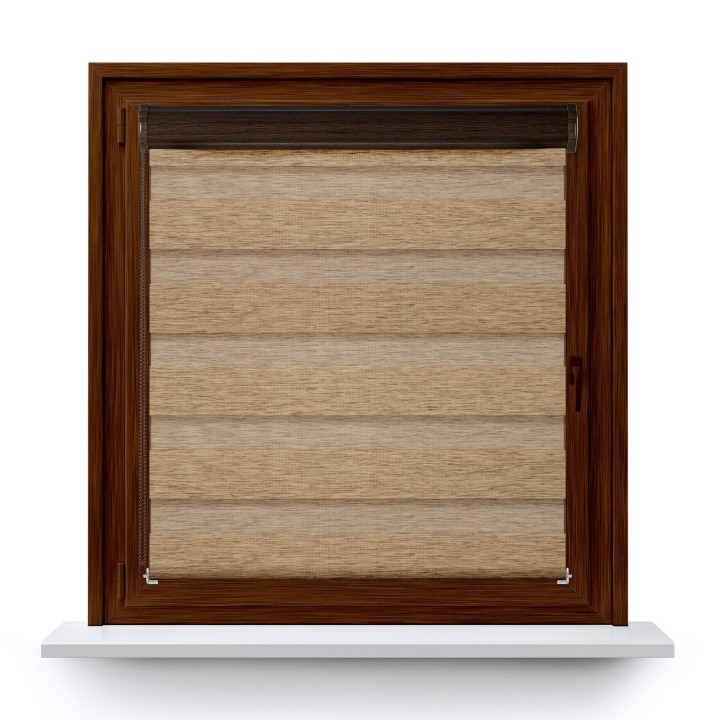 Roleta w kasecie PCV Dzień Noc Przyciemniająca Bahama II Drewnopodobna bez prowadnic Jasnobrązowa 11