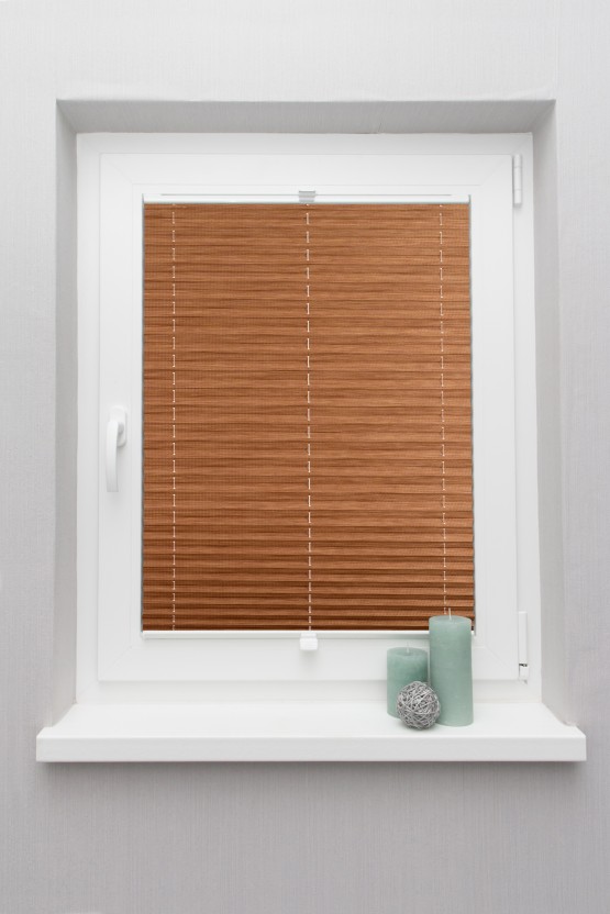 Bamboo pleated blind brown 