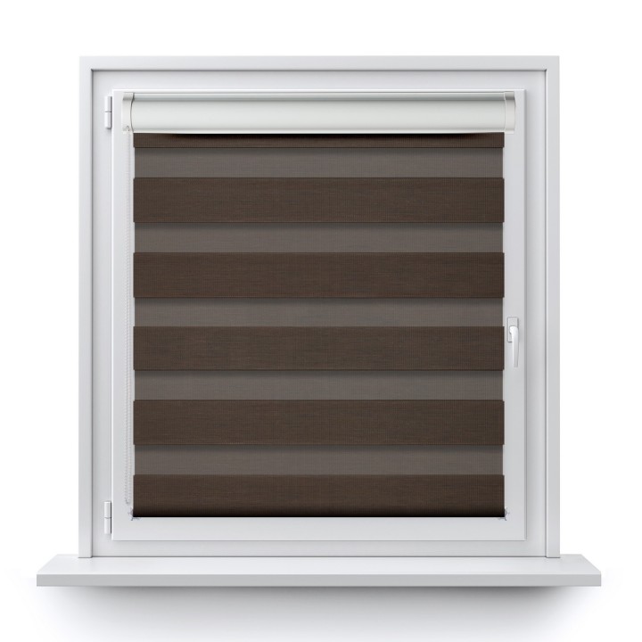 Roleta w kasecie PCV Dzień Noc Przyciemniająca Bahama II Drewnopodobna bez prowadnic Ciemnobrązowa 16