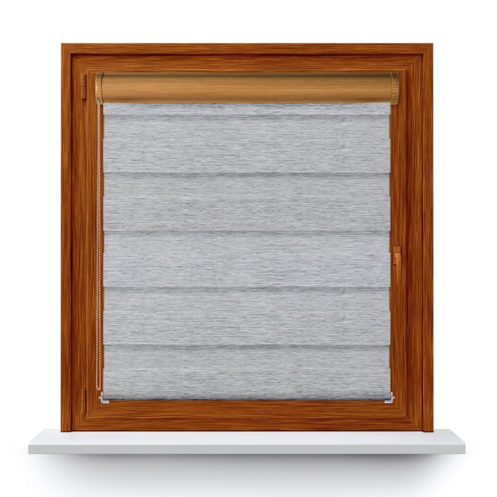 Roleta w kasecie PCV Dzień Noc Przyciemniająca Bahama XV z prowadnicą Szara Bh1501