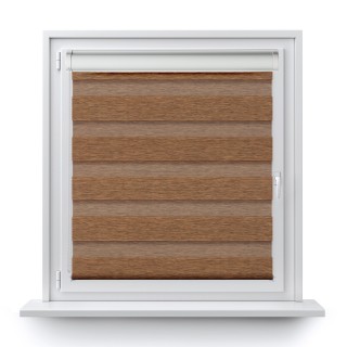 Roleta w kasecie PCV Dzień Noc Przyciemniająca Bahama XV z prowadnicą Jasno Brązowa Drewnopodobna Bh1503
