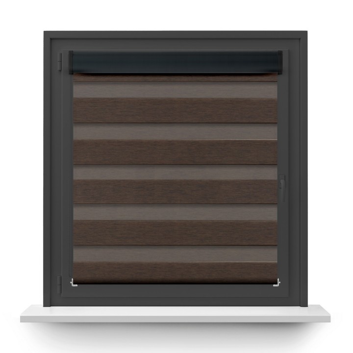 Roleta w kasecie PCV Dzień Noc Przyciemniająca Bahama XV z prowadnicą Brązowa Bh1506