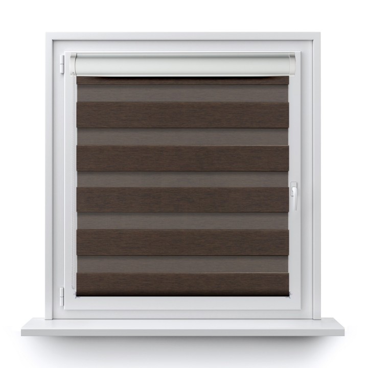 Roleta w kasecie PCV Dzień Noc Przyciemniająca Bahama XV z prowadnicą Brązowa Bh1506