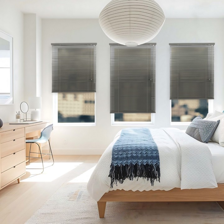 Żaluzja drewniana 25mm ciemny szary