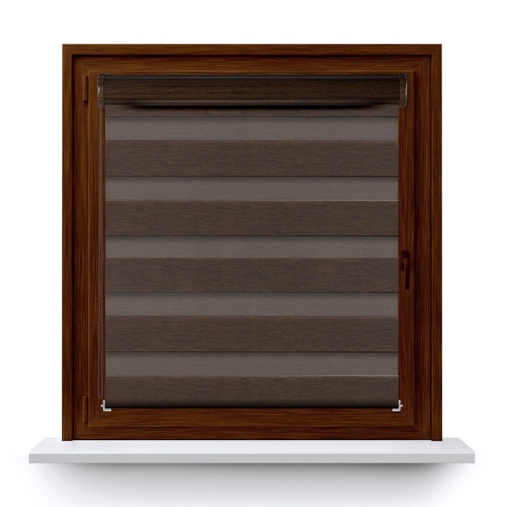 Roleta w kasecie PCV Dzień Noc Przyciemniająca Bahama XV z prowadnicą Brązowa Bh1506