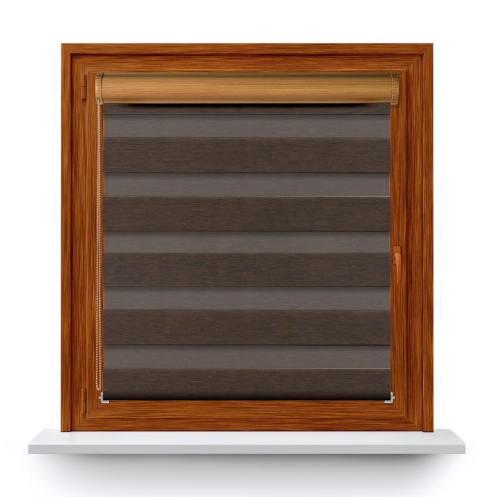 Roleta w kasecie PCV Dzień Noc Przyciemniająca Bahama XV z prowadnicą Brązowa Bh1506