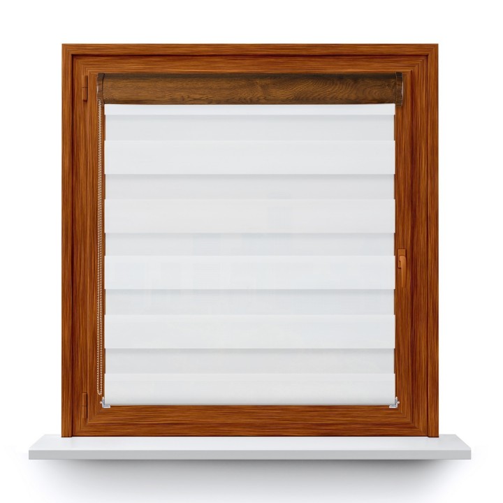 Roleta w kasecie PCV Dzień Noc Przyciemniająca Bahama XV z prowadnicą Biała Bh1500