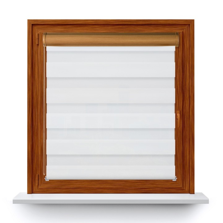 Roleta w kasecie PCV Dzień Noc Przyciemniająca Bahama XV z prowadnicą Biała Bh1500