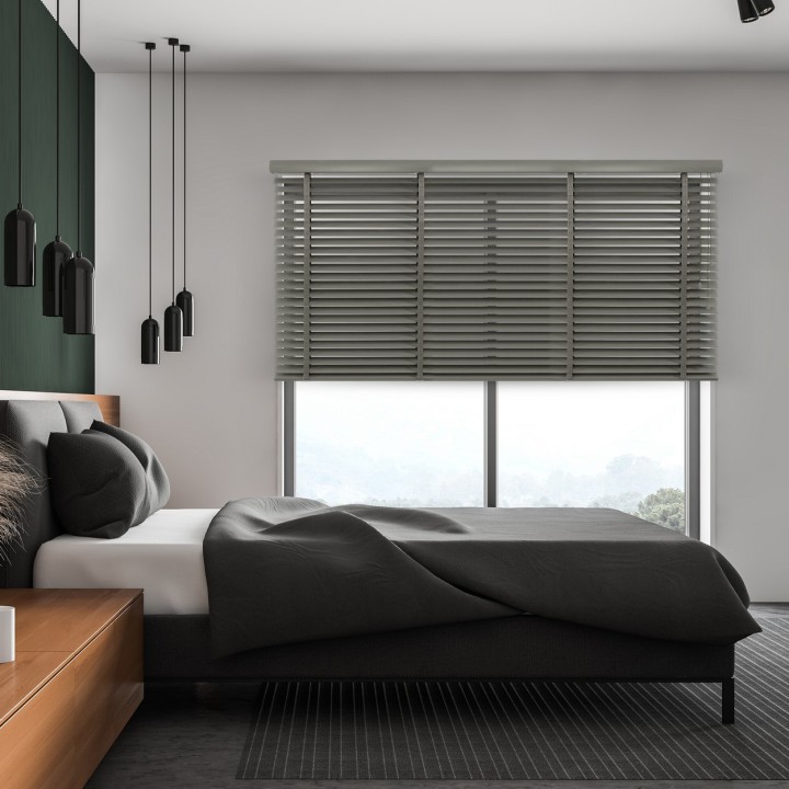 Żaluzja drewniana 50mm ciemy szary