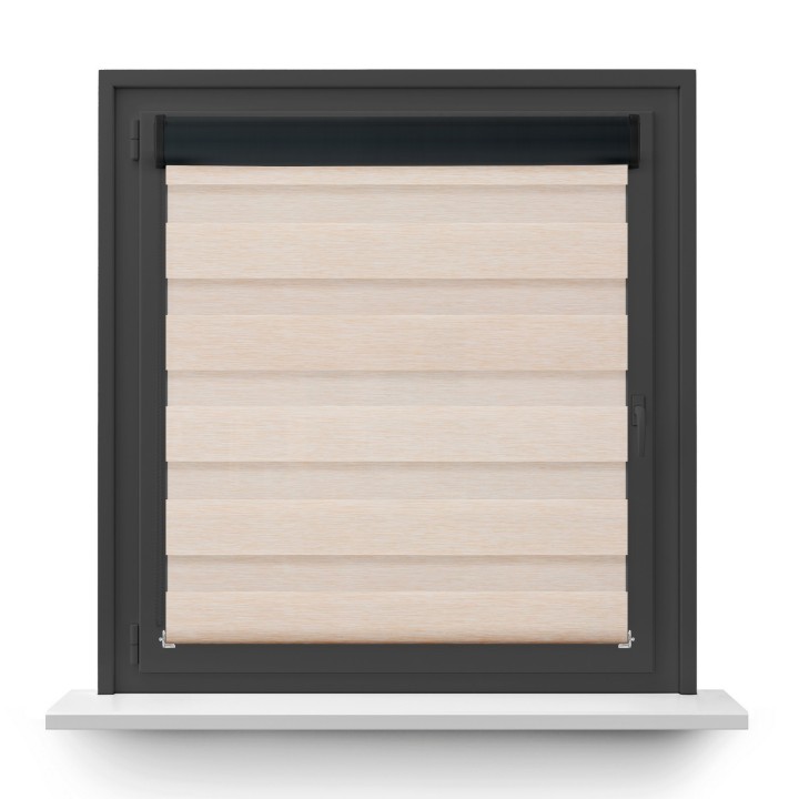 Roleta w kasecie PCV Dzień Noc Przyciemniająca Bahama XV z prowadnicą Beżowa Bh1504