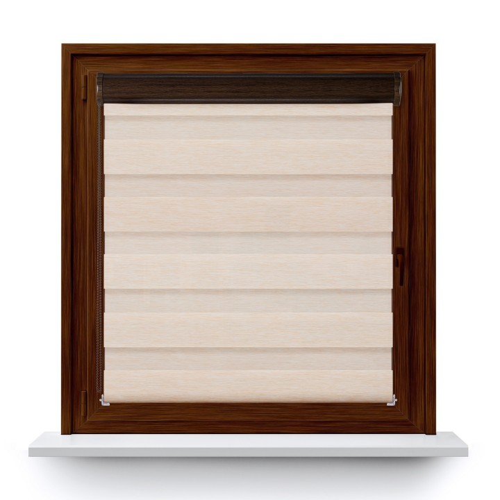 Roleta w kasecie PCV Dzień Noc Przyciemniająca Bahama XV z prowadnicą Beżowa Bh1504