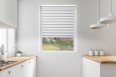 Roller blind in PVC cassette with a guide EX gray 73