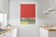 Roller blind in PVC cassette with a guide burgund 503