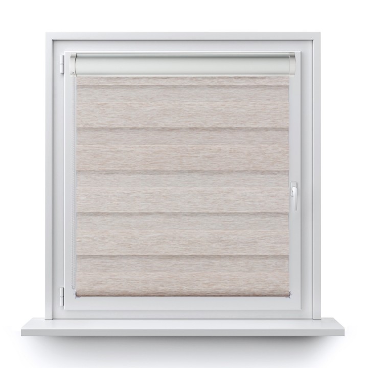 Roleta w kasecie PCV Dzień Noc Przyciemniająca Bahama XV z prowadnicą Beżowa Bh1502