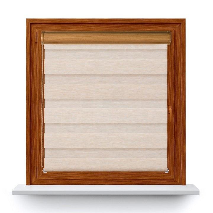 Roleta w kasecie PCV Dzień Noc Przyciemniająca Bahama XV z prowadnicą Beżowa Bh1504