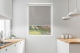 Blackout roller blind in PVC cassette with a guide popiel 054