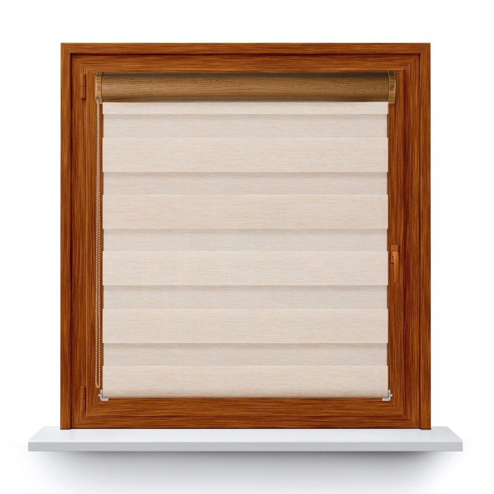 Roleta w kasecie PCV Dzień Noc Przyciemniająca Bahama XV z prowadnicą Beżowa Bh1504