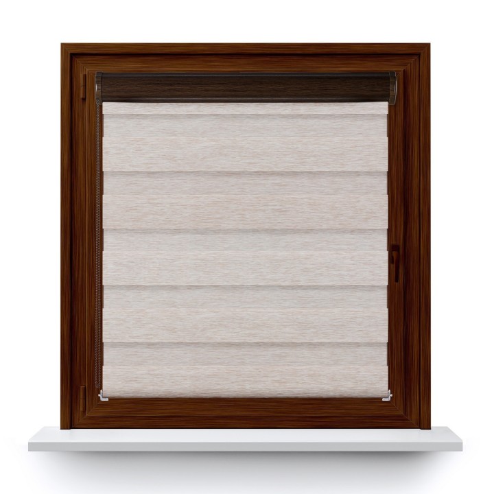 Roleta w kasecie PCV Dzień Noc Przyciemniająca Bahama XV z prowadnicą Beżowa Bh1502