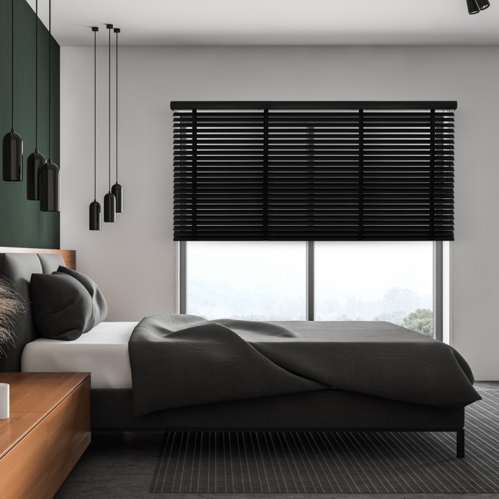 Żaluzja drewniana 50mm czarny