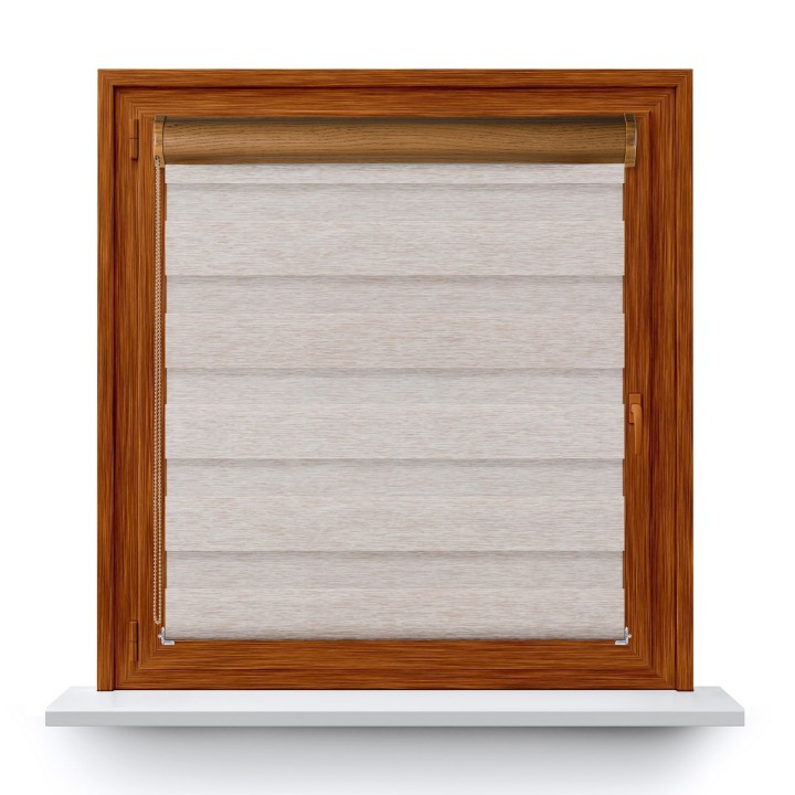 Roleta w kasecie PCV Dzień Noc Przyciemniająca Bahama XV z prowadnicą Beżowa Bh1502