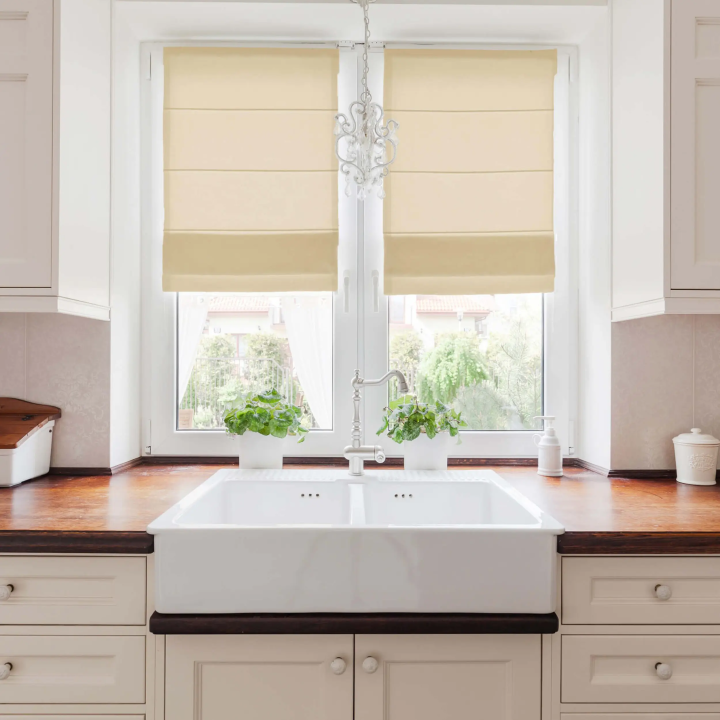 Roleta rzymska Tkanina Rzymska Przyciemniająca Rzymska Biszkoptowa