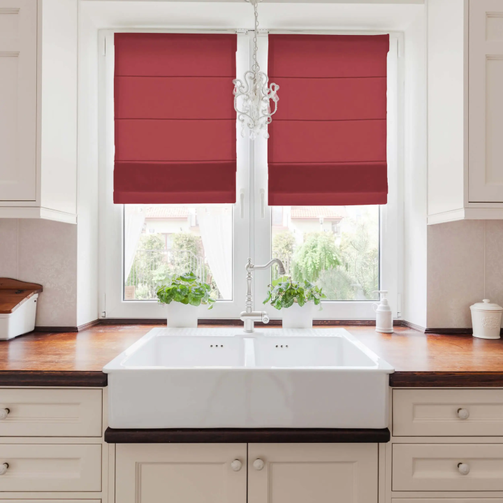 Roleta rzymska Tkanina Rzymska Przyciemniająca Rzymska Czerwona