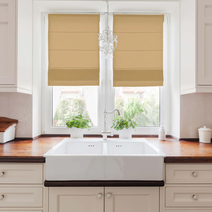 Roleta rzymska Tkanina Rzymska Przyciemniająca Rzymska Jasnobrązowa