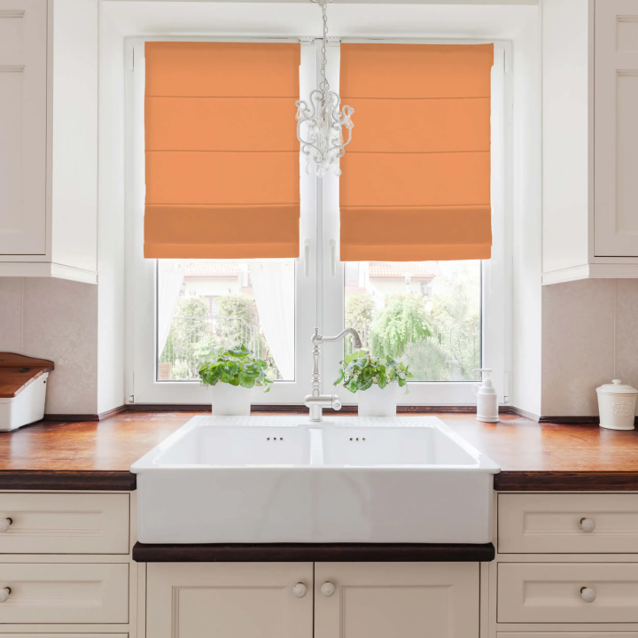 Roleta rzymska Tkanina Rzymska Przyciemniająca Rzymska Pomarańczowa