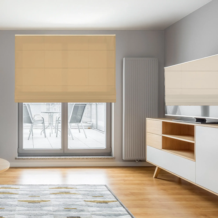 Roleta rzymska Tkanina Rzymska Przyciemniająca Rzymska Jasnobrązowa