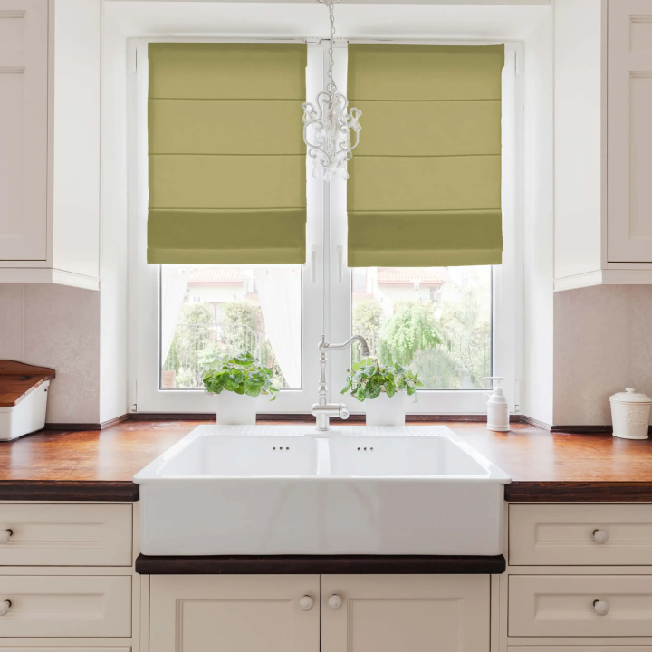 Roleta rzymska Tkanina Rzymska Przyciemniająca Rzymska Zielona